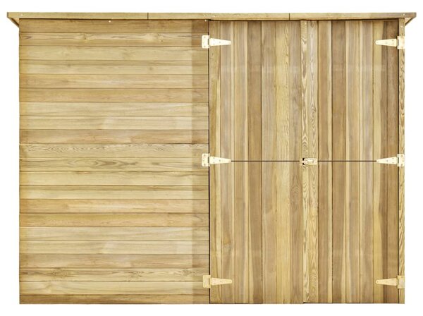 Impregnált fenyőfa kerti kerékpártároló 232 x 110 x 170 cm