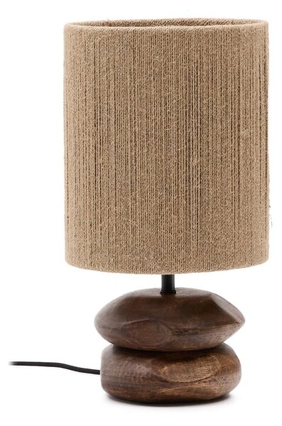 Sötét natúr színű akácfa asztali lámpa (magasság 43 cm) Kor – Kave Home