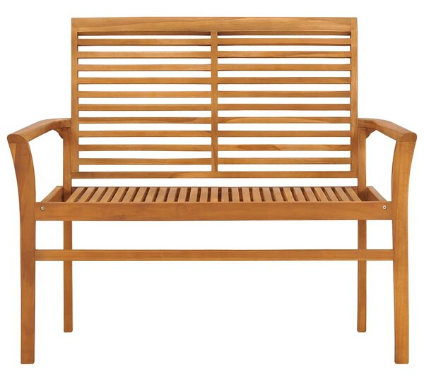 Tömör tíkfa kerti pad szürke párnával 112 cm
