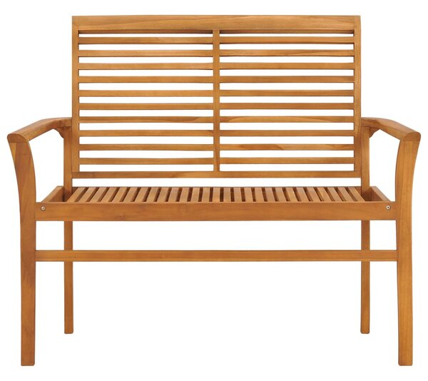 Tömör tíkfa kerti pad világoszöld párnával 112 cm