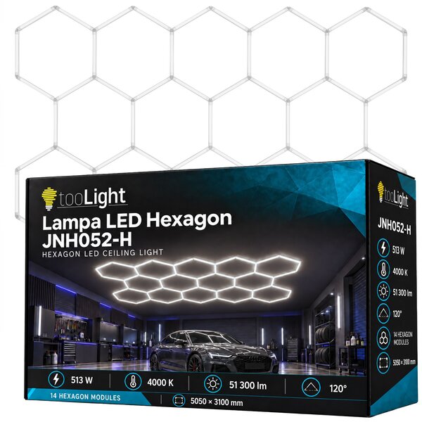 Toolight Toollight, HEXAGON LED mennyezeti lámpa, JNH052-H, fehér, OSW-56244