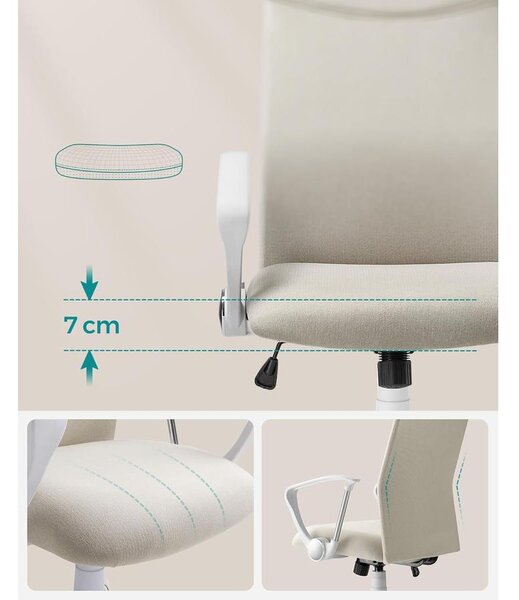 SONGMICS irodai szék, ergonomikus szék cappuccino bézs színben