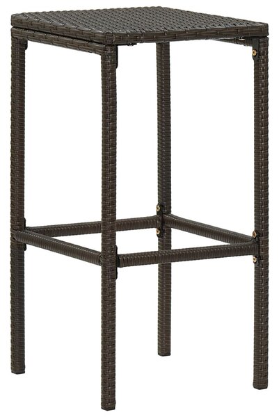 VidaXL 3 részes barna polyrattan kerti bárszett párnákkal