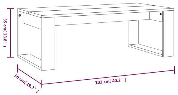 Betonszürke szerelt fa dohányzóasztal 102x50x35 cm