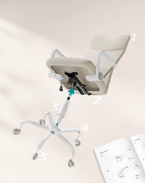 SONGMICS irodai szék, ergonomikus szék cappuccino bézs színben