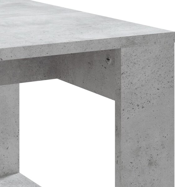 Betonszürke szerelt fa dohányzóasztal 102x50x35 cm
