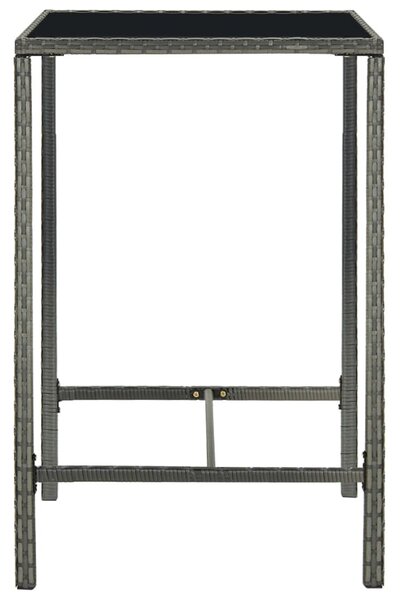 5 darabos szürke polyrattan kerti bárszett