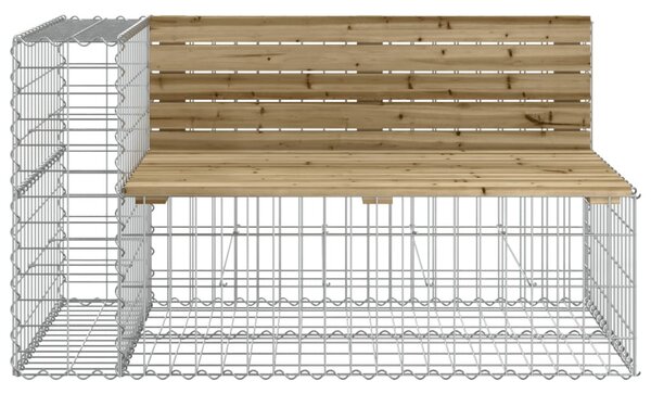 Tömör impregnált fenyőfa gabion kerti pad 122x71x65,5 cm
