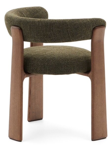 Khaki-barna kőrisfa karfás étkezőfotel Granite – Kave Home