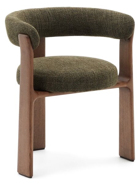 Khaki-barna kőrisfa karfás étkezőfotel Granite – Kave Home