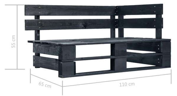 Fekete fa kerti raklap sarokpad