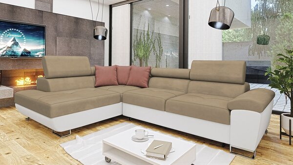 Sarokkanapé Alphard (B) (öko-bőr Soft 017 + Uttario Velvet 2979 + Uttario Velvet 2955)