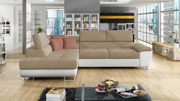 Sarokkanapé Alphard (B) (öko-bőr Soft 017 + Uttario Velvet 2979 + Uttario Velvet 2955)