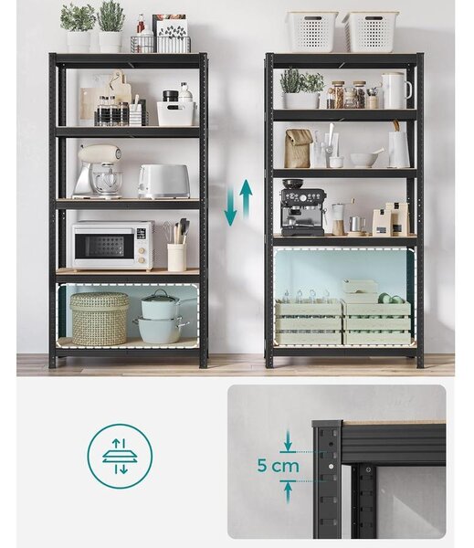 SONGMICS acél polcrendszer 2 db-os, 180x90x40 cm, fekete