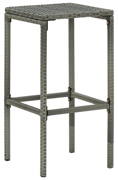 6 db szürke polyrattan bárszék párnával