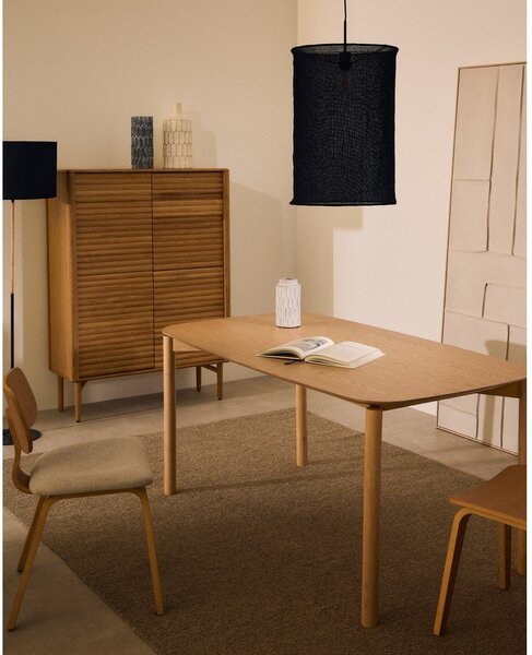 Étkezőasztal kőrisfa dekorral 90x160 cm Indara – Kave Home