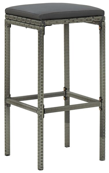 3 részes szürke polyrattan bárszett