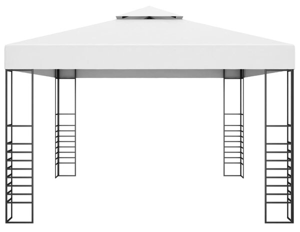 Fehér pavilon LED fényfüzérrel 4 x 3 x 2,7 m