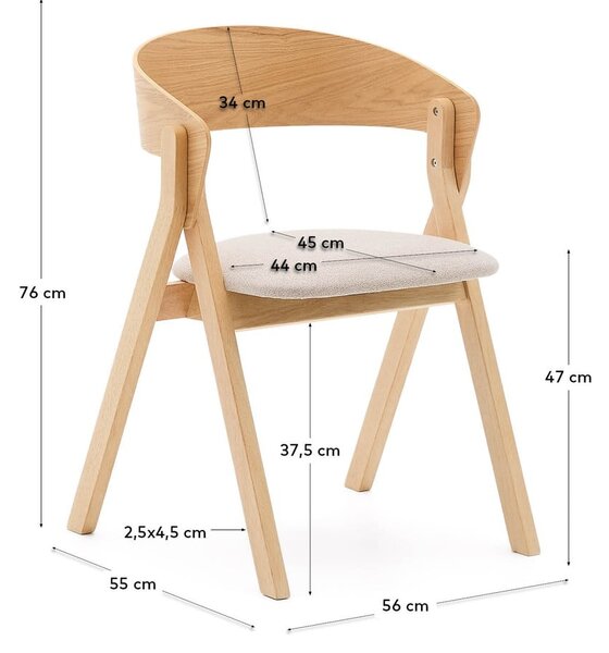 Natúr színű étkezőszék Godia – Kave Home