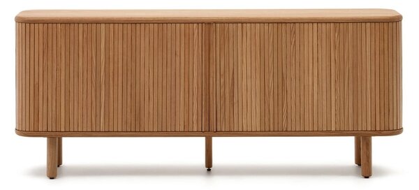 Natúr színű komód tolóajtóval kőrisfa dekorral 180x75,5x40 cm Mailen – Kave Home