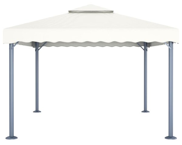 Krémszínű alumíniumpavilon LED fényfüzérrel 400 x 300 cm