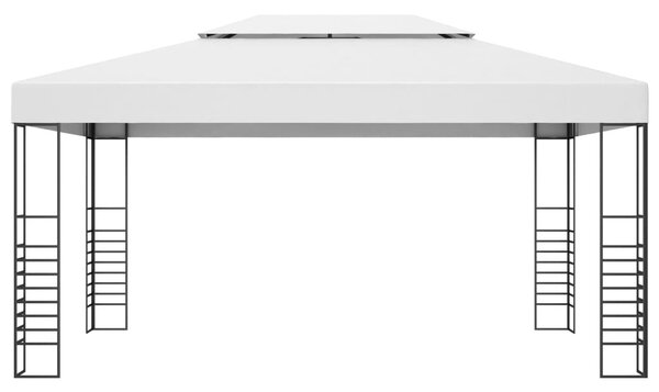 Fehér pavilon LED fényfüzérrel 4 x 3 x 2,7 m