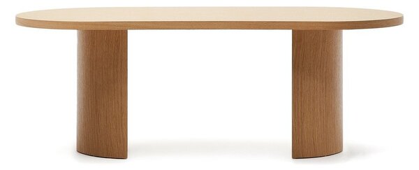 Étkezőasztal tölgyfa dekorral 100x200 cm Nealy – Kave Home