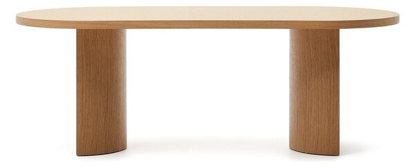 Étkezőasztal tölgyfa dekorral 100x200 cm Nealy – Kave Home