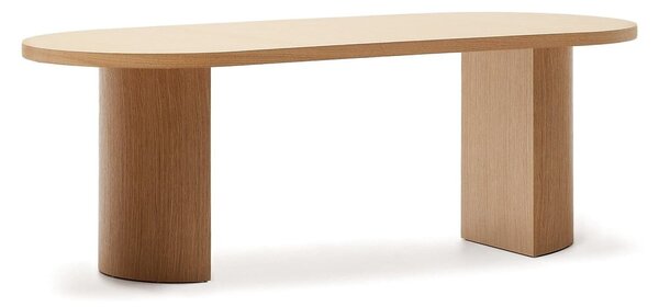 Étkezőasztal tölgyfa dekorral 100x200 cm Nealy – Kave Home