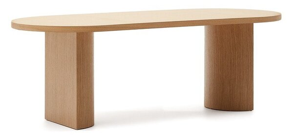 Étkezőasztal tölgyfa dekorral 100x200 cm Nealy – Kave Home