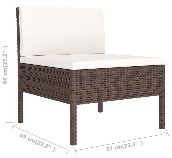 8 részes barna polyrattan kerti ülőgarnitúra párnákkal