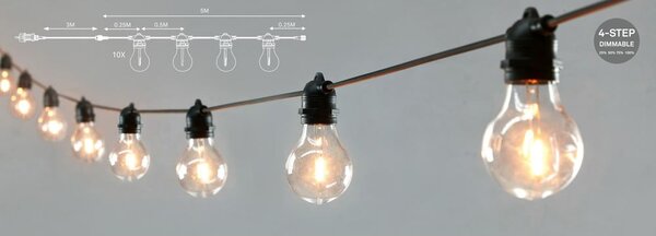 Fényfüzér izzók száma 10 db-os hosszúság 500 cm Link – Markslöjd