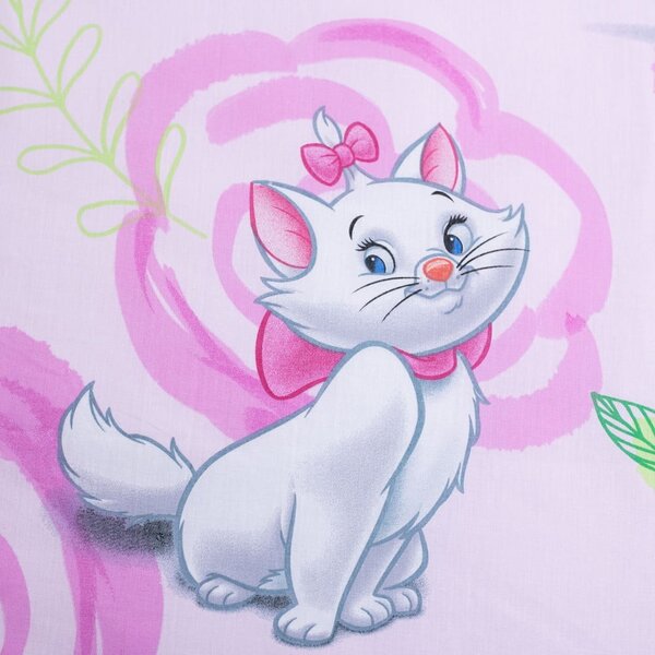 Rózsaszín egyszemélyes pamut gyerek ágyneműhuzat 140x200 cm Marie Cat "Pink" – Jerry Fabrics