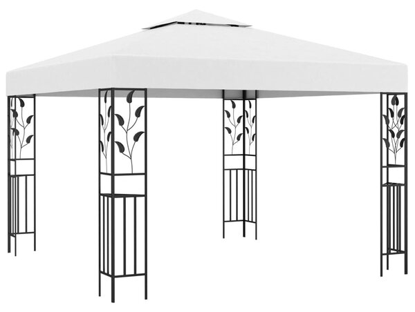 Fehér pavilon LED fényfüzérrel 3 x 3 m