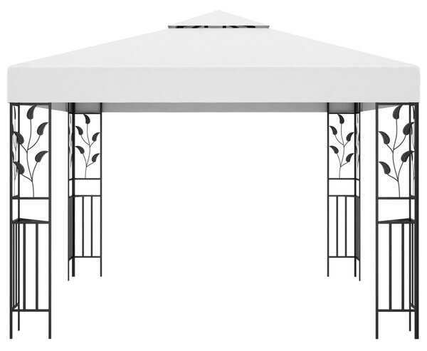 Fehér pavilon LED fényfüzérrel 3 x 3 m