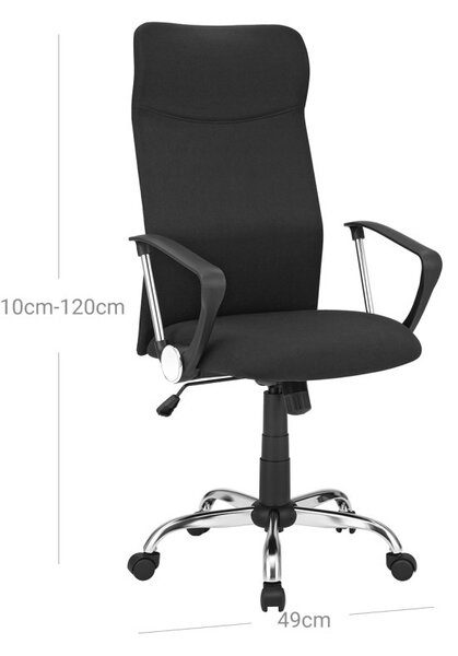 SONGMICS Ergonomikus Irodai Szék Párnázott Szövet Fekete