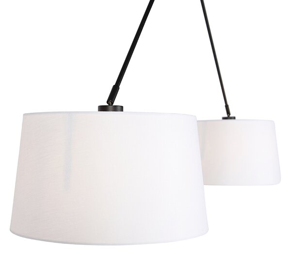 Függőlámpa fekete fehér vászon árnyékolókkal 35 cm 2-lámpás - Blitz