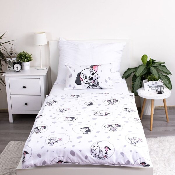 Fehér pamut gyerek ágyneműhuzat babaágyhoz 100x135 cm 101 Dalmatians – Jerry Fabrics