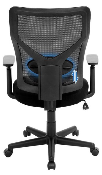 SONGMICS Ergonomikus Hálós Irodai Szék Állítható Deréktámasszal Fekete