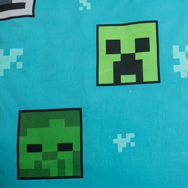 Zöld-kék egyszemélyes pamut gyerek ágyneműhuzat 140x200 cm Minecraft "Mobs Here" – Jerry Fabrics