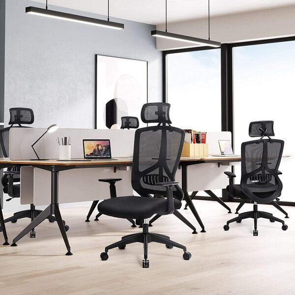SONGMICS Ergonomikus Irodai Szék Állítható Fejtámlával Fekete