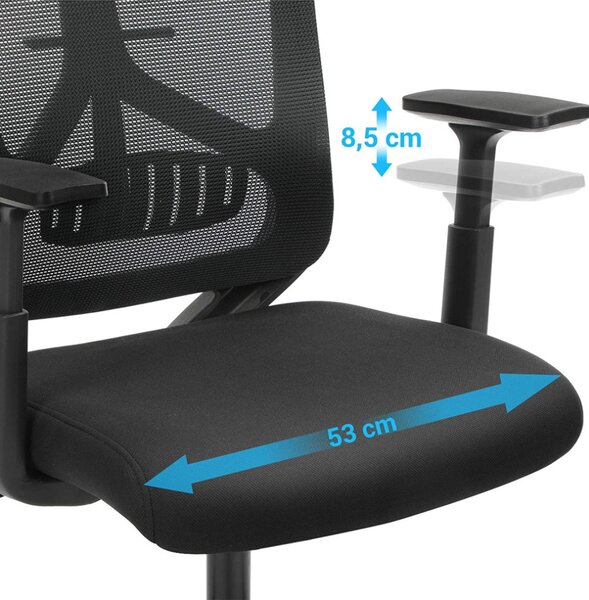 SONGMICS Ergonomikus Irodai Szék Állítható Fejtámlával Fekete