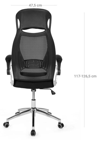 SONGMICS ergonomikus irodai szék fekete hálós háttámlával