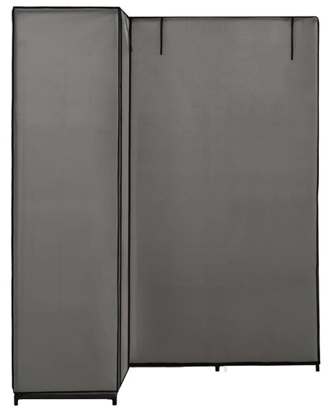 Szürke sarokruhásszekrény 130 x 87 x 169 cm