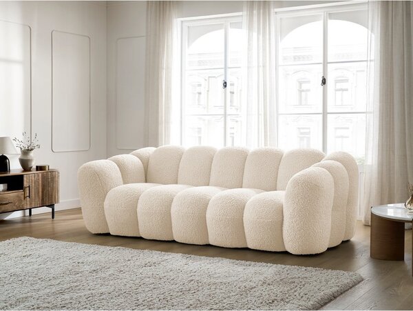 Bézs buklé kanapé 232 cm Hippolyte – Bobochic Paris