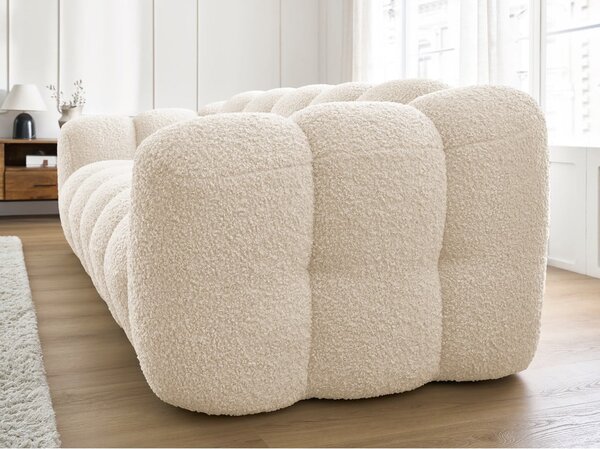 Bézs buklé kanapé 232 cm Hippolyte – Bobochic Paris
