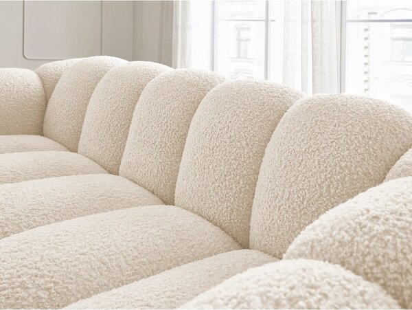 Bézs buklé kanapé 232 cm Hippolyte – Bobochic Paris
