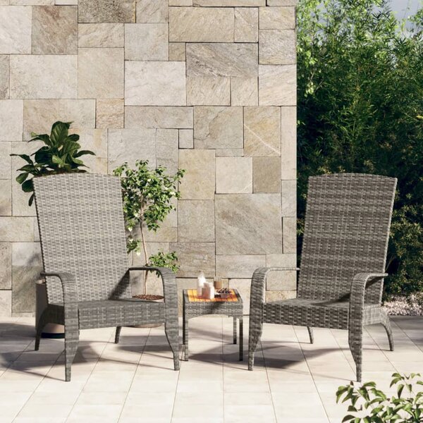 Szürke polyrattan Adirondack kerti szék