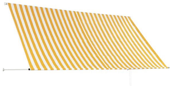 Feltekerhető sárga és fehér napellenző 300 x 150 cm