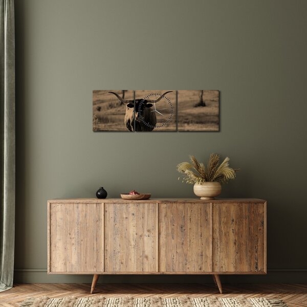 Kép - Texasi tehén (órával) (90x30 cm)